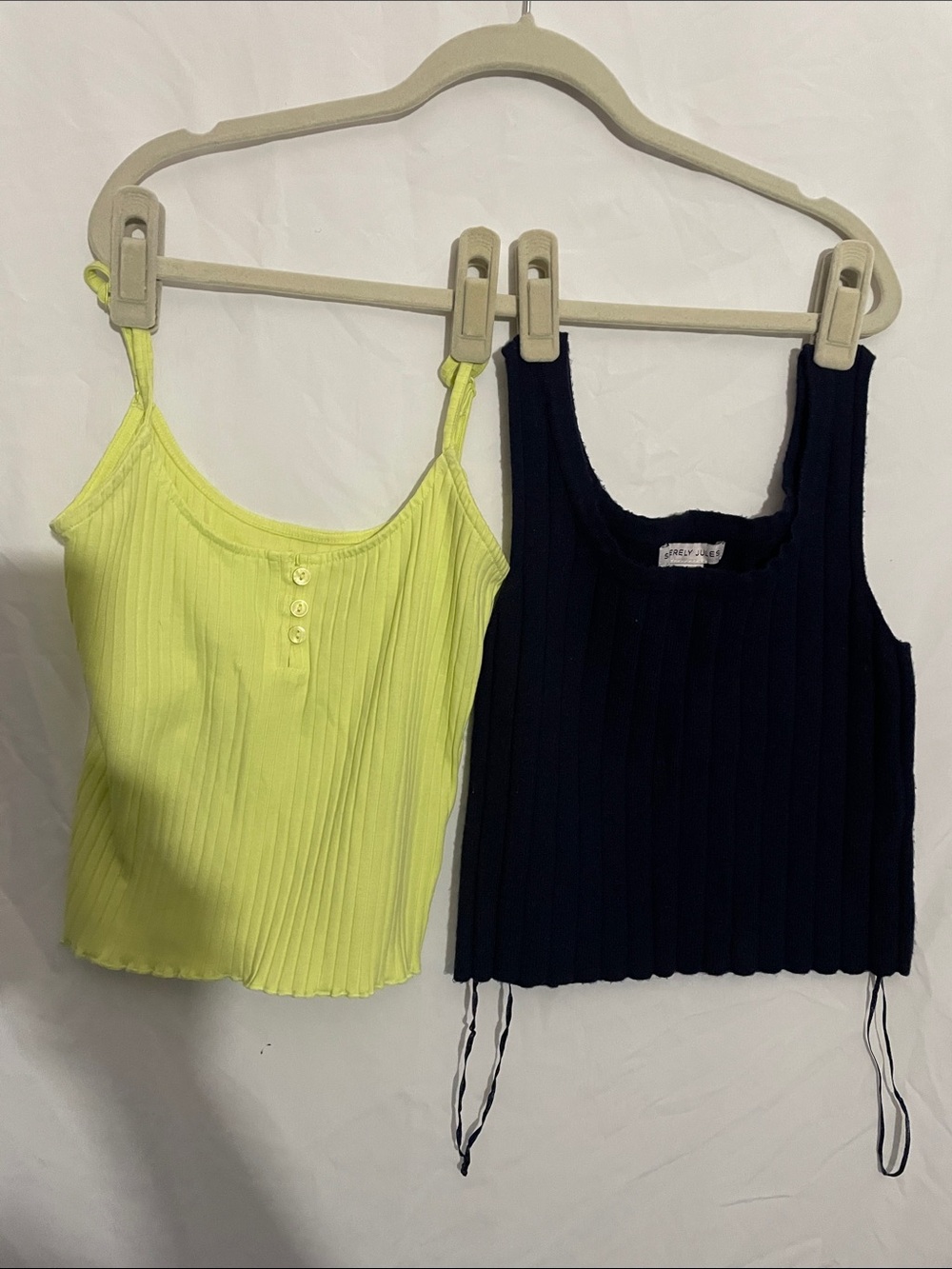 American Eagle (green) Sincerely Jules (navy) Ribbed Cropped Duo - Green & Navy
